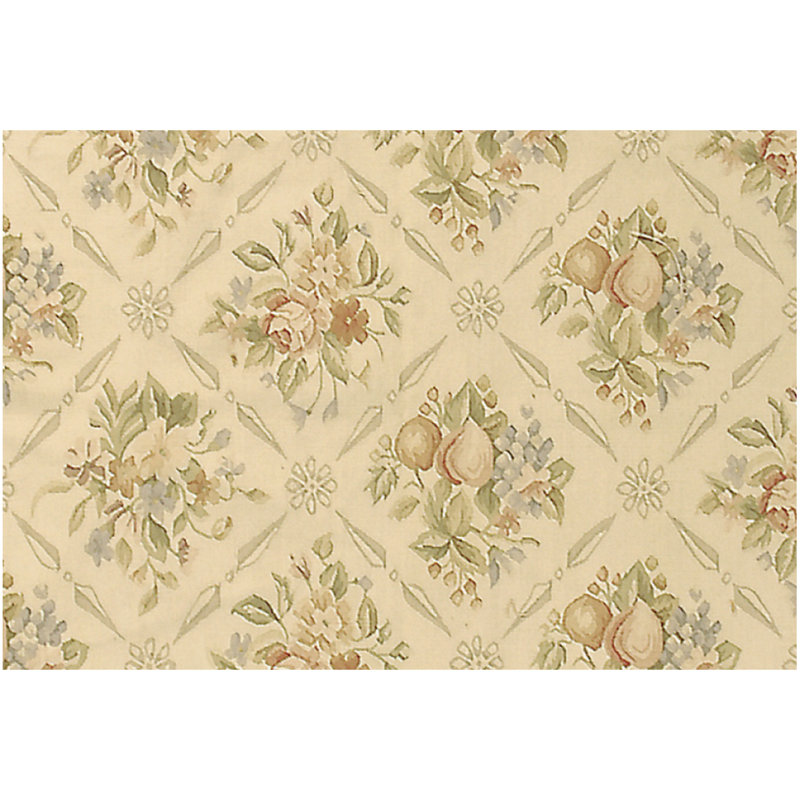 Wool Floral Area Rug, Round 10'