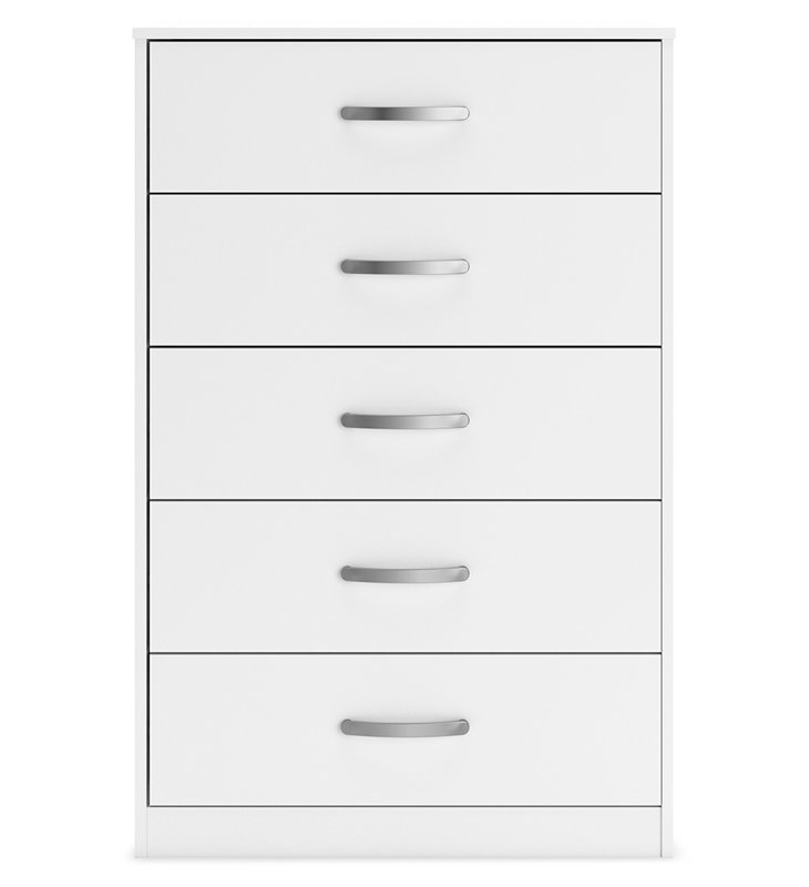 White 5-Drawer Chest with Ball Bearing Slides and Levelers