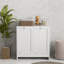 Armoire de rangement à linge inclinable avec paniers à 2 compartiments, blanc