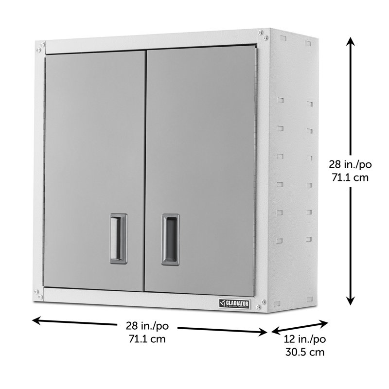 Single Storage Cabinet, Silver/White