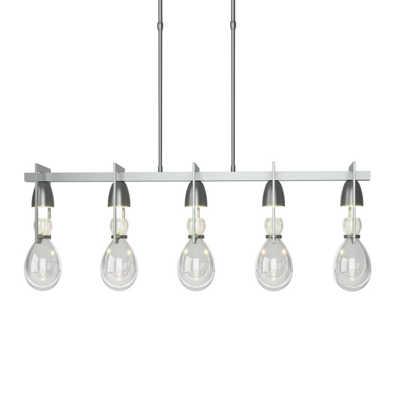 Apothecary 5 - Light Kitchen Island Linear Pendant, Vintage Platinum