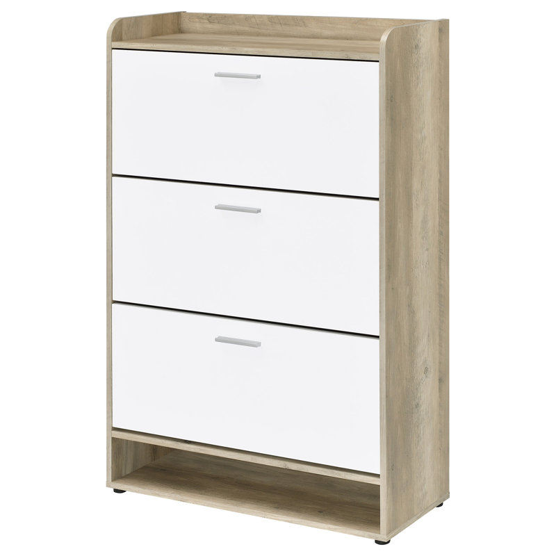 Rangement pour chaussures 21 paires Freidin, Naturel / Blanc