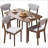 5-Piece Foam Dining Table Set Light Gray,Walnut