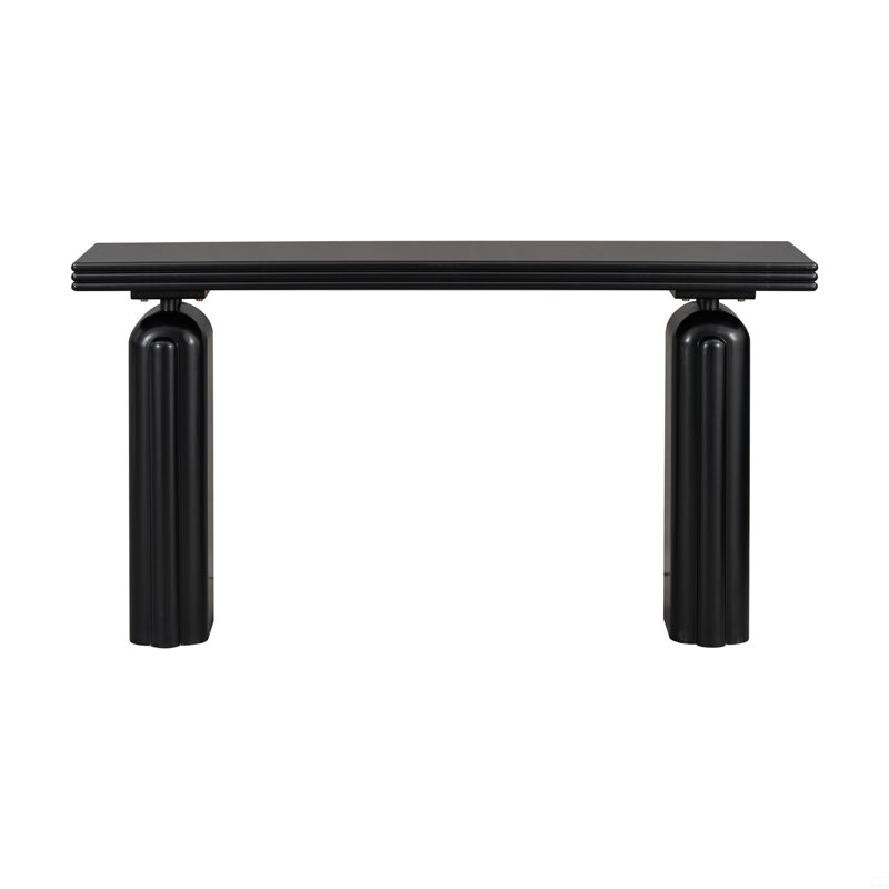 Acacia Veneer Console Table, Black