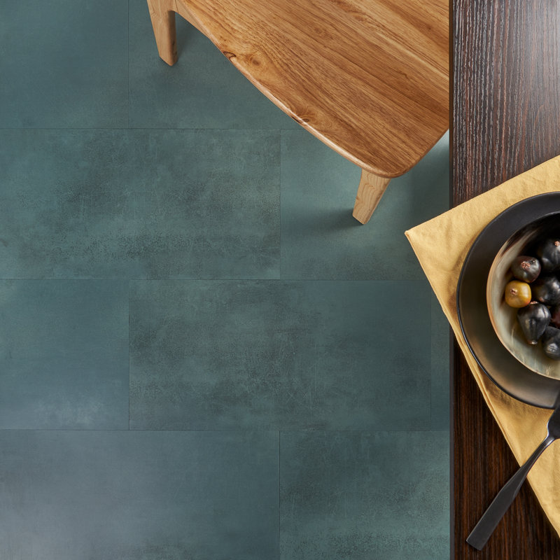 Fuse 5mm Thick 12'' W x 24'' L Click-Lock Metallic Look Luxury Vinyl Tile (20 Sq. Ft. / Case), Green