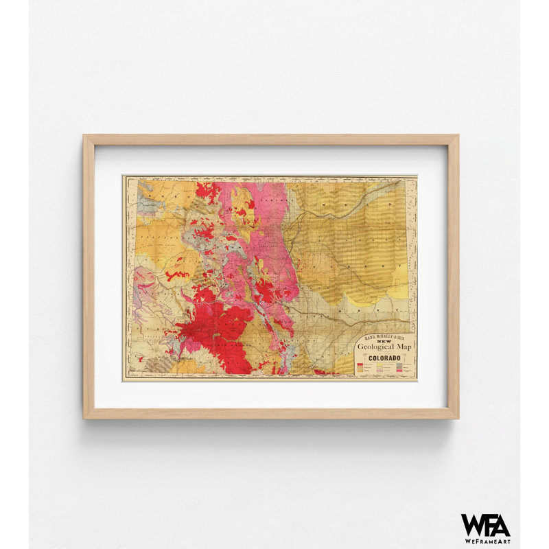 Colorado, reproduction d'art, carte murale encadrée, impression de l'État du Colorado, carte des États-Unis, art mural américain, art mural encadré, art mural surdimensionné
