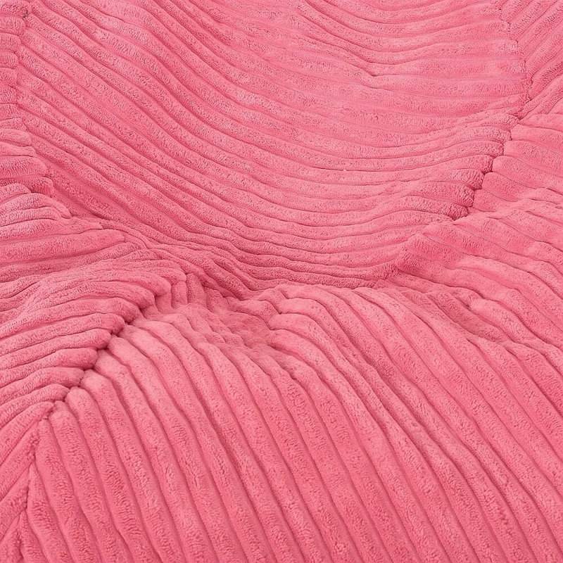Polyester moderne en velours côtelé 3 pi Fauteuil à billes, Tissu rose