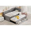 Lit de jour simple avec lit gigogne et trois tiroirs - Fabrication solide Assemblage facile-1329439724-1329439725