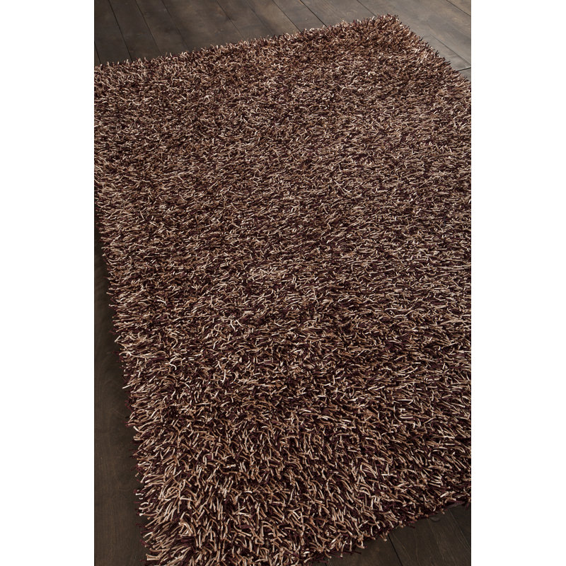 Zara Hand Loomed Modern Area Rug in Plum, Rectangle 5' x 7'6"