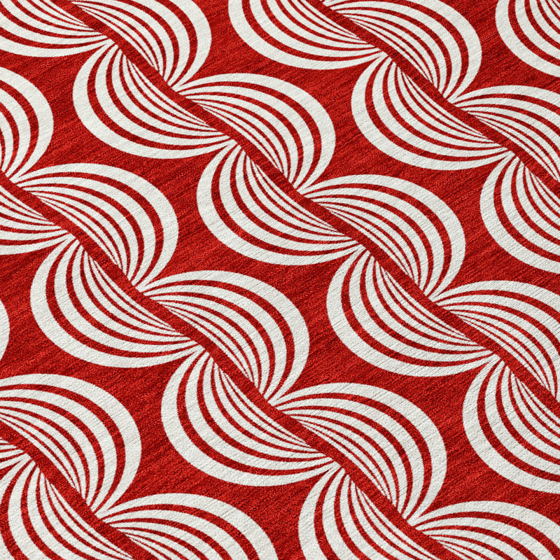 Tapis intérieur / extérieur rouge Kairova , 8' x 10'