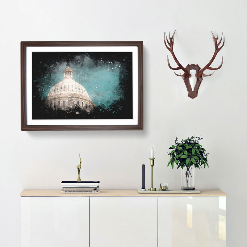 Capitol Hill White House - Framed Print, Walnut Framed, 62cm H x 87cm W x 2cm D
