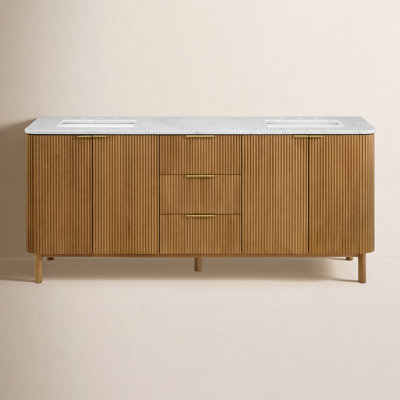 Kensington Double Bathroom Vanity Reeded Birch