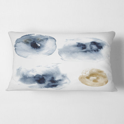 Abstrait bleu foncé et nuage doré - coussin moderne imprimé