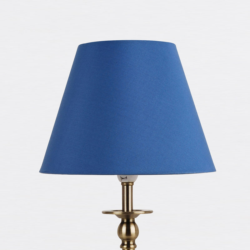 Avocet Metal Lamp, Antique Brass, Blue