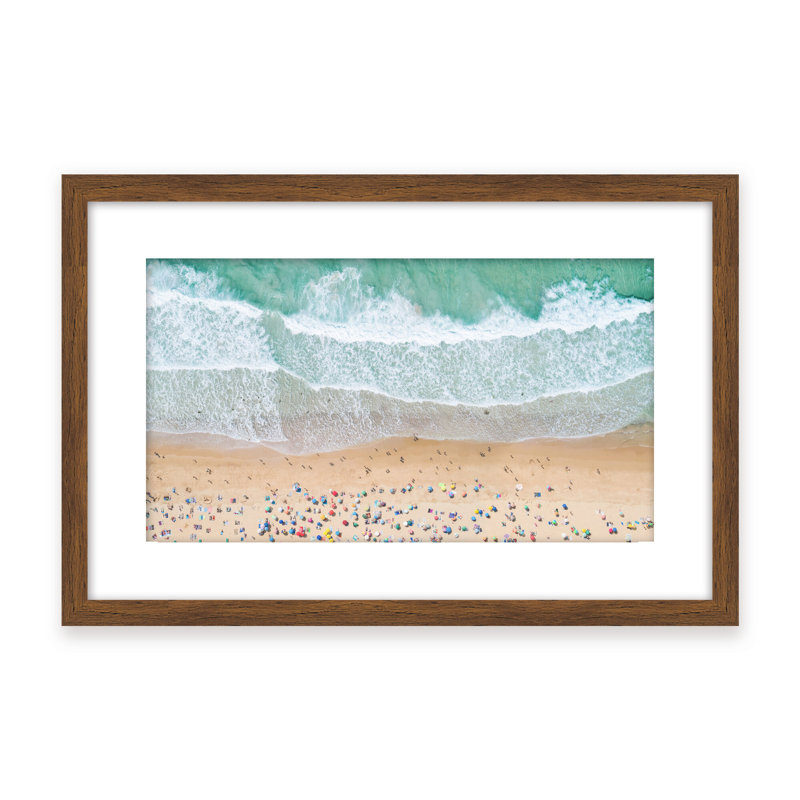 Summer Beach Print by Kathrin Pienaar, 32" H x 48" W x 1.125" D, Framed Print, White