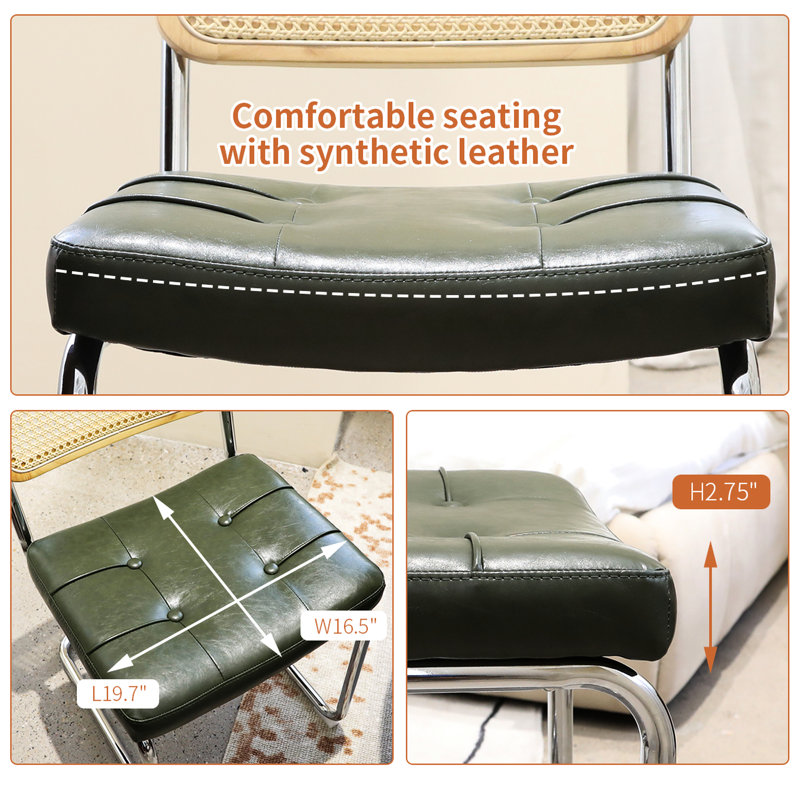 Ensemble de 2 chaises d'appoint latérales en cuir, pieds modernes de style Mid-Century, foncé pour la cuisine et la salle à manger avec pieds, rembourré