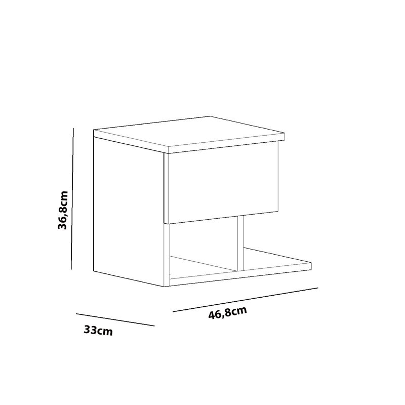 Carpentier 46.8cm W Manufactured Wood Bedside Table