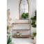 Étagère en bois blanche à trois niveaux 43,5 x 14 x 32 po avec cadre en fer orné