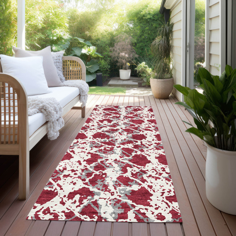 Aquaisha Abstract Indoor / Outdoor Rug, Runner 2'3" x 7'6"