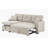 76.5" Linen Blend Upholstered Sectional With Pull-Out Bed And Chaise Storage-1760256936