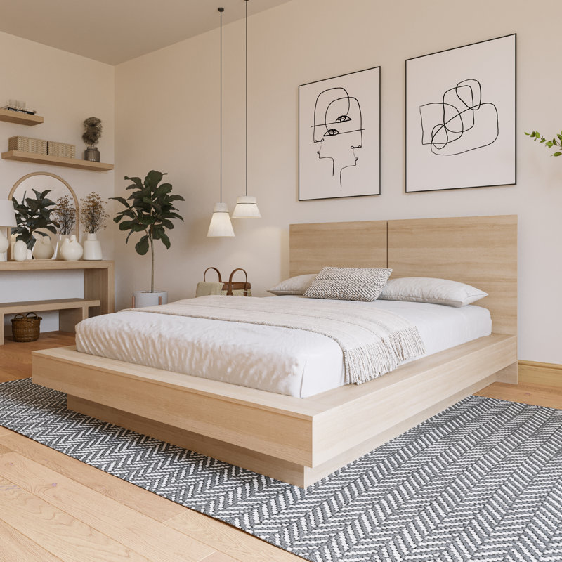 Chandlor Platform Bed, Beige, Queen