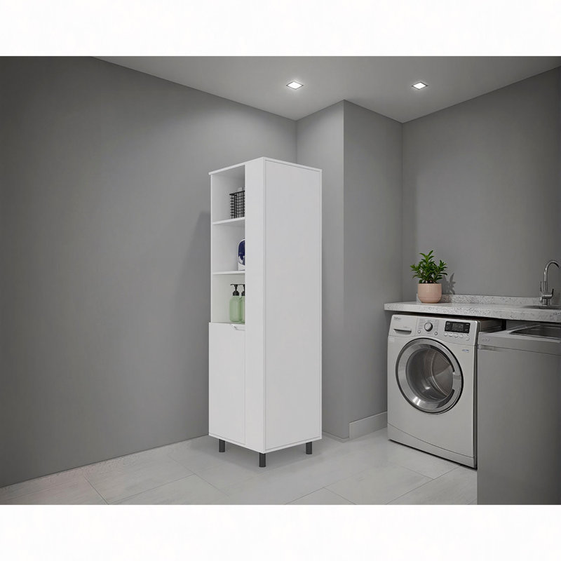 Armoire de nettoyage avec tablette et porte haute