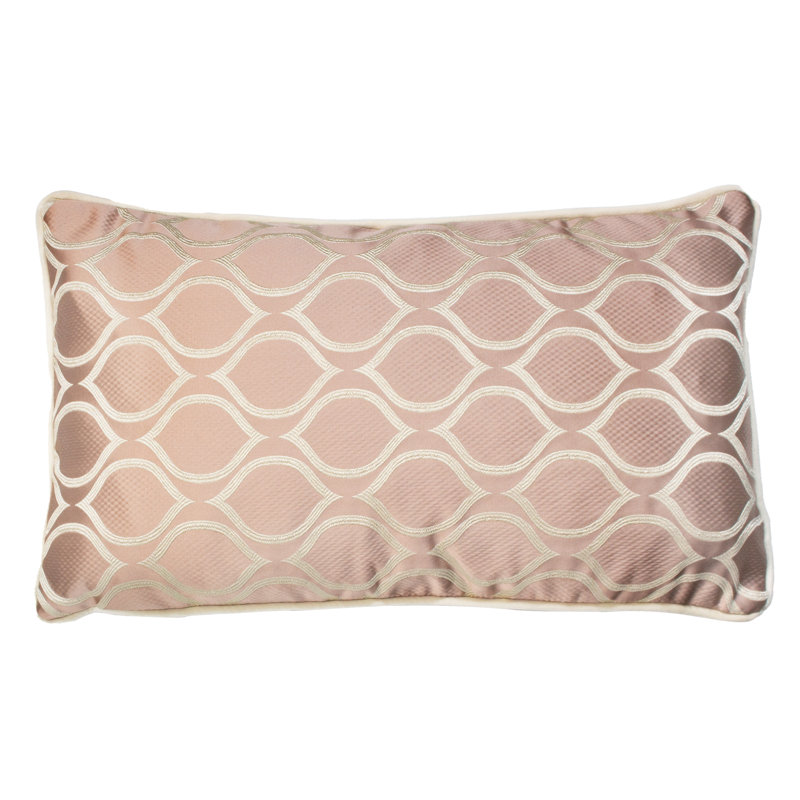 Coelia Geometric Rectangular Lumbar Cushion, Rose, Polyester/Polyfill
