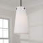 Luminaire suspendu l 10,5 po x H 18,5 po avec verre effilé blanc doux-107163585