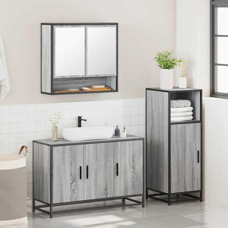 Bathroom Furniture Suite, Grey Sonoma