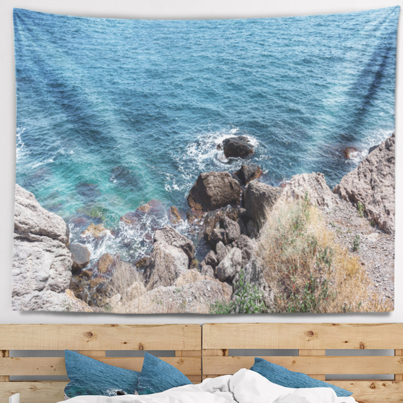 Tapisserie «Seashore Blue Waters» à la péninsule de Crimée, H 50 po x l 60 po