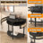 Unique Half Moon Design End Table with Sliding Rattan Door,Elegant Semi-circle Entryway