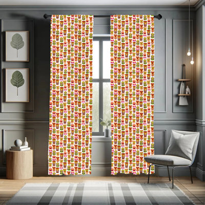 Tiki Bar Semi-Sheer Rod Pocket Curtain Panels