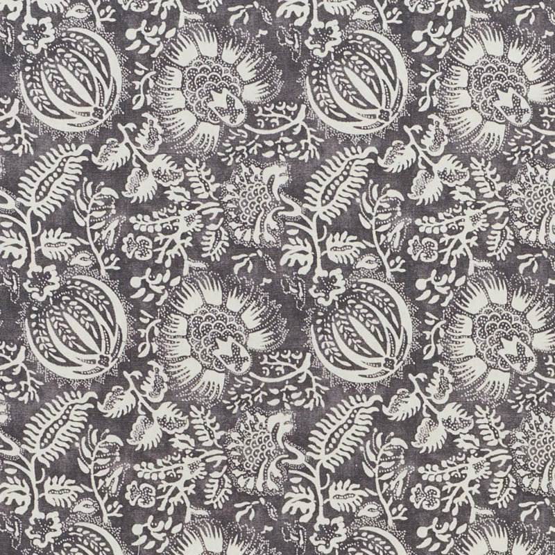 Pomegranate Print Fabric, Charcoal