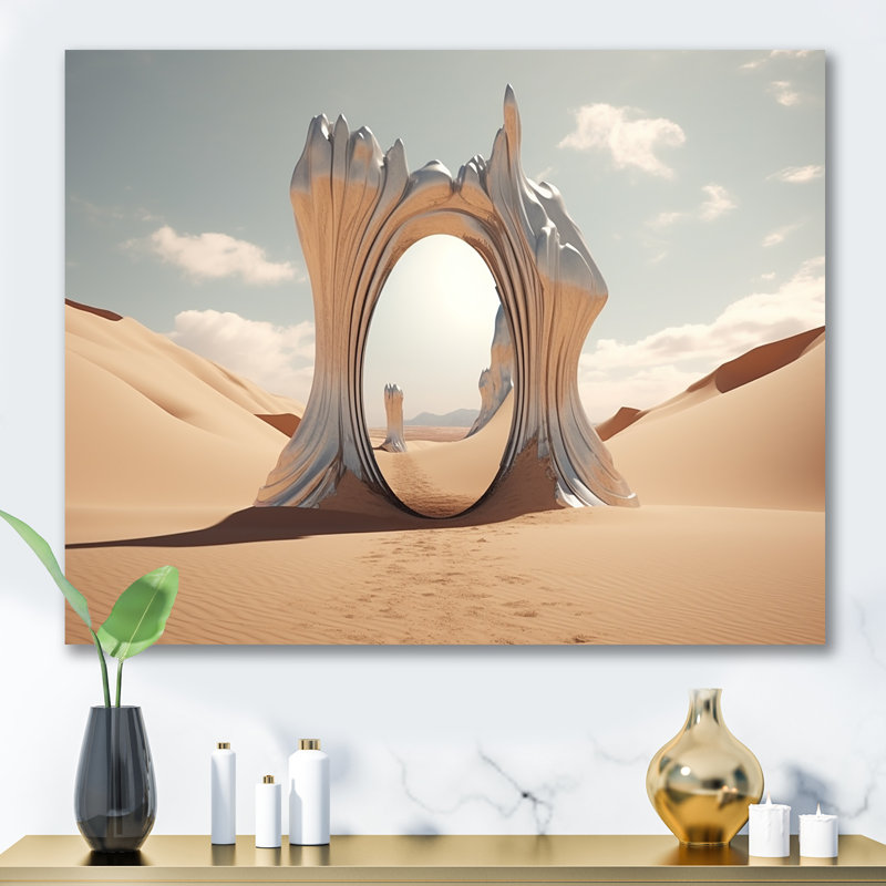 Porte à l'espace, paysage surréel IV - art mural surréalisme, Toile tendue, H 16 po x l 32 po x P 1 po