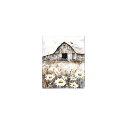 Field & Rustic Barn Unframed Canvas Wall Art 24" X 36"