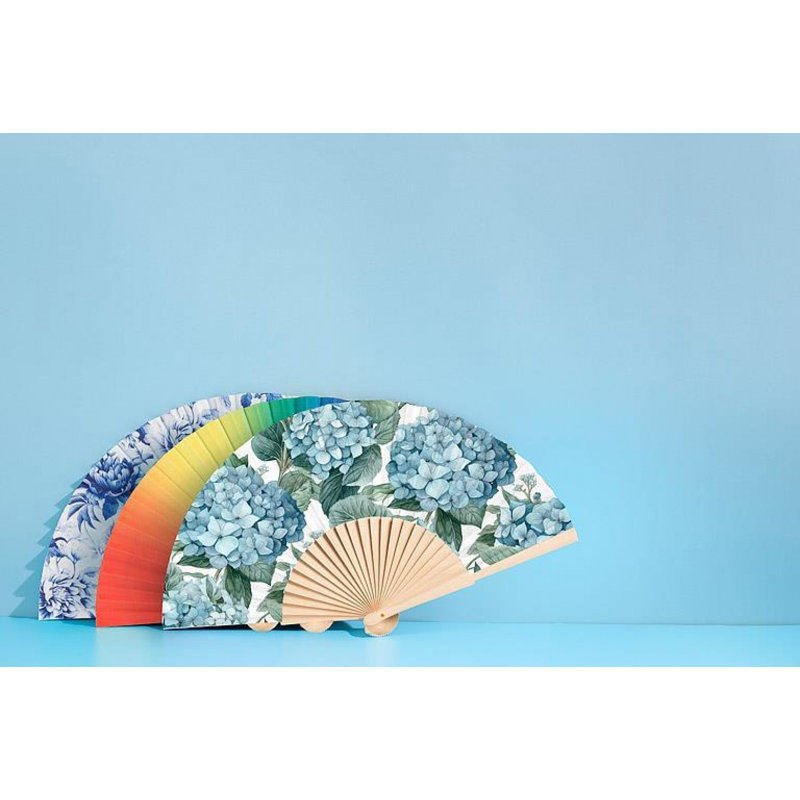Ombre Rainbow Hand Fan