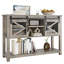 Table d'entrée de ferme avec portes de grange coulissantes, table de canapé avec rangement et tablette ouverte, consoles-104850505