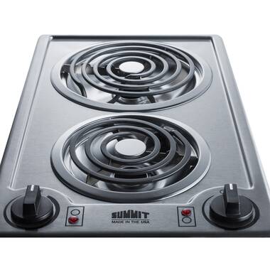 Summit 12 Wide 230V 2-Burner Coil Cooktop Stainless Steel CCE227SS
