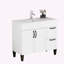 Meuble-lavabo de 100 cm (39,4 pouces) avec lavabo, 2 portes, 2 tiroirs, charnières à fermeture amortie, design moderne, montage facile et construction durable.
