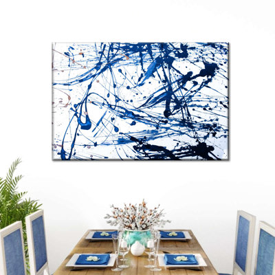 Abstrait bleu marine abstrait sur toile