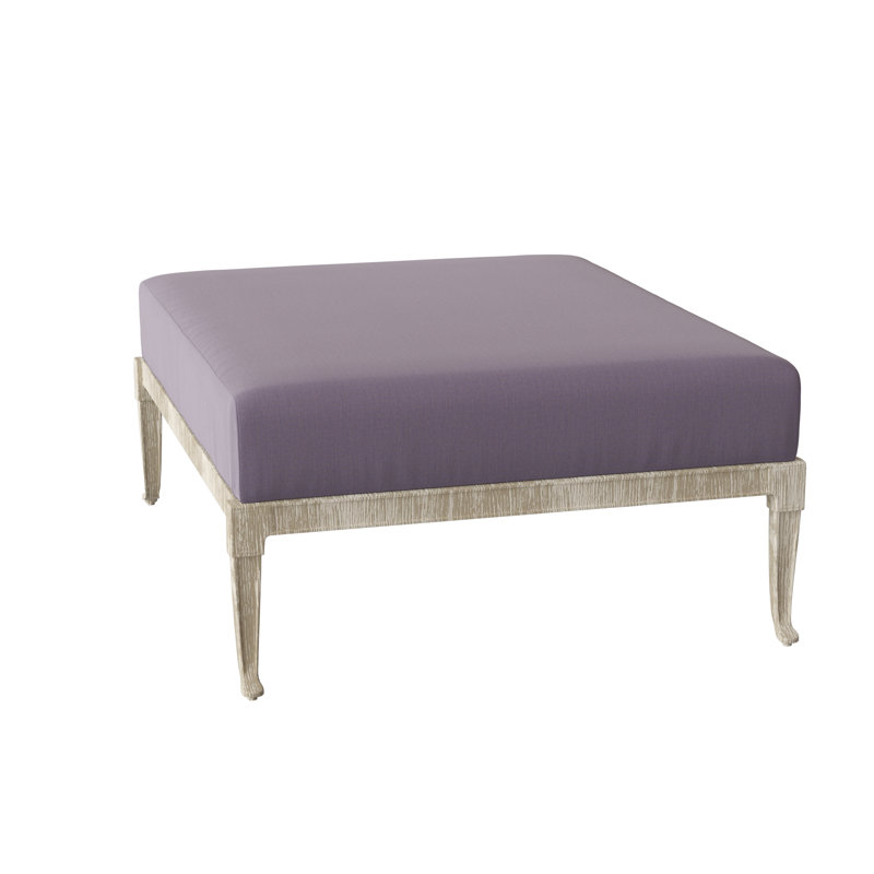 Wiltshire Outdoor Ottoman, Weathered White, Denver Scarlett Sunbrella®
