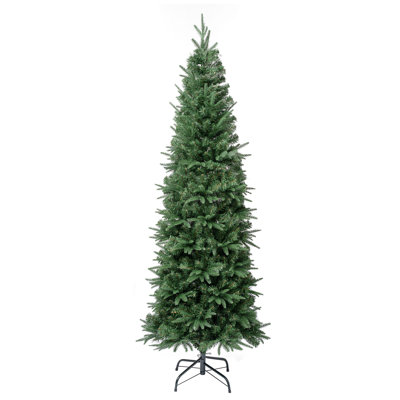 Duxbury Light Green Slim Mixed Hinged Tree, Warm White LED Lights