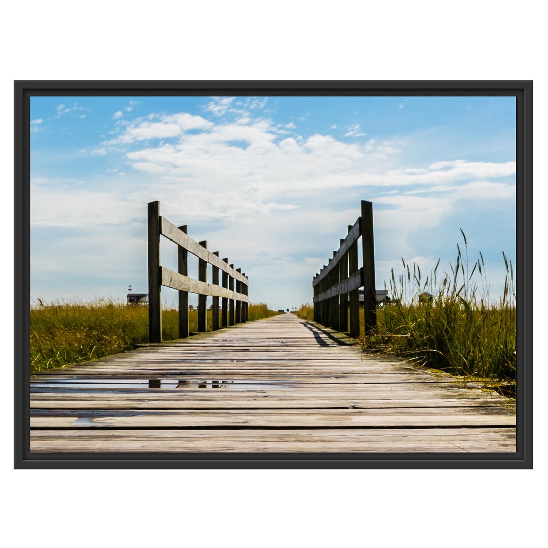 Steg Gerahmter Fotodruck in der Landschaft