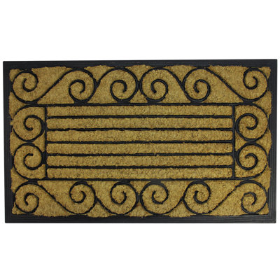 Paillasson rectangulaire noir et brun 17,75 po x 29,5 po