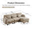 Canapé d'angle modulaire capitonné avec pouf amovible