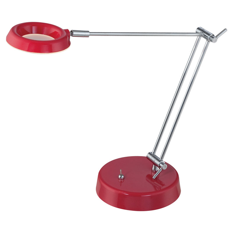 Lampe de bureau 19,75 po Adem, Rouge / chrome poli