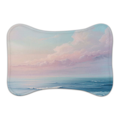 Gentle Coastal Horizons - 1 Piece Bone Shape Feeding Mat