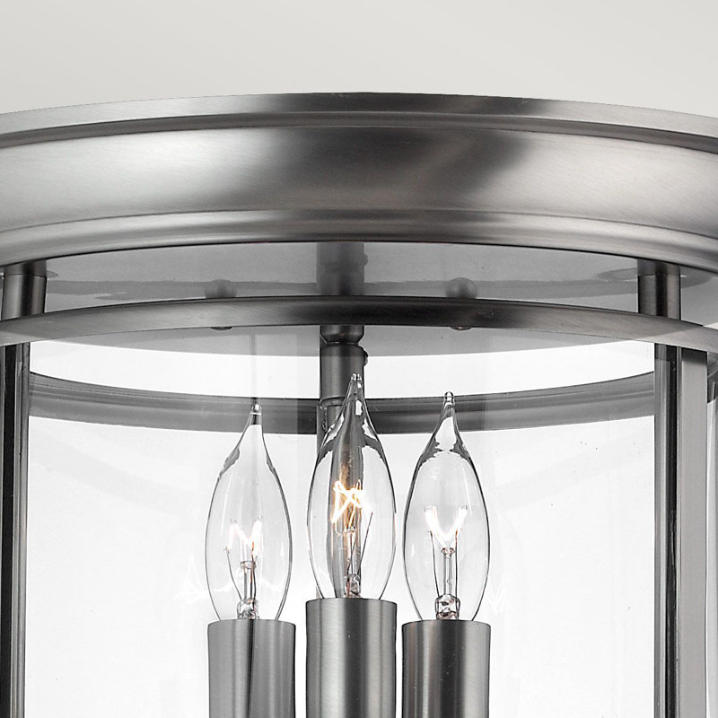 Barwood Glass Flush Mount, Pewter