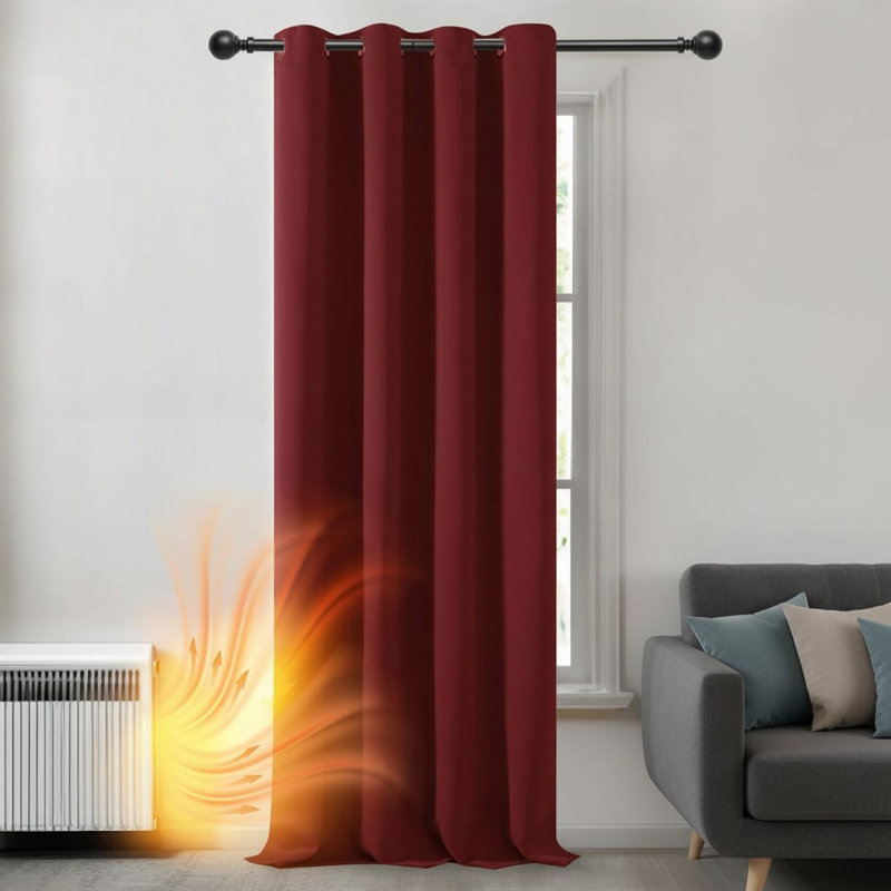 Blackout Single Curtain Panel, Red