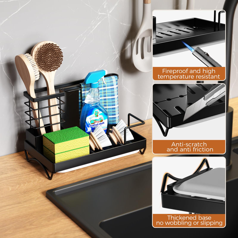Rustproof Stainless Steel Sink Caddy - Space-Saving Organizer With Removable Tray